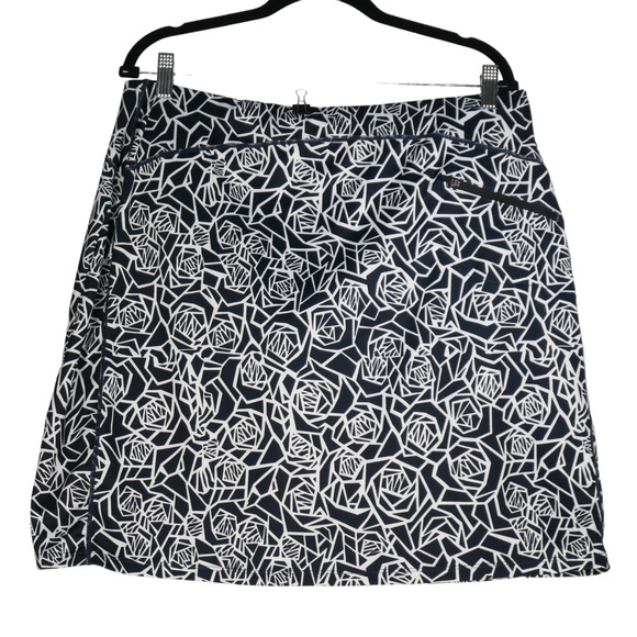 Stretchy Artsy Mini Skort Womens Size XXL Skirt Shorts Zippered Pocket Geometric - Picture 7 of 9